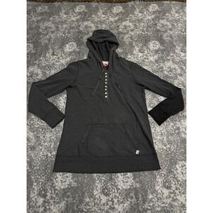 Puma Sportlifestyle Charcoal Gray Long Sleeve Hoodie Tunic Pocket Women's L